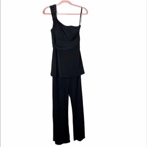White House Black Market black peplum jumpsuit